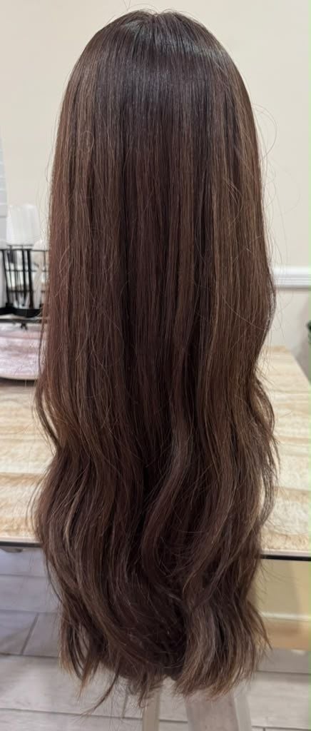 Irene Wigs Divine Luxe Lace Top Wig Dark Brown with Caramel Highlights 20