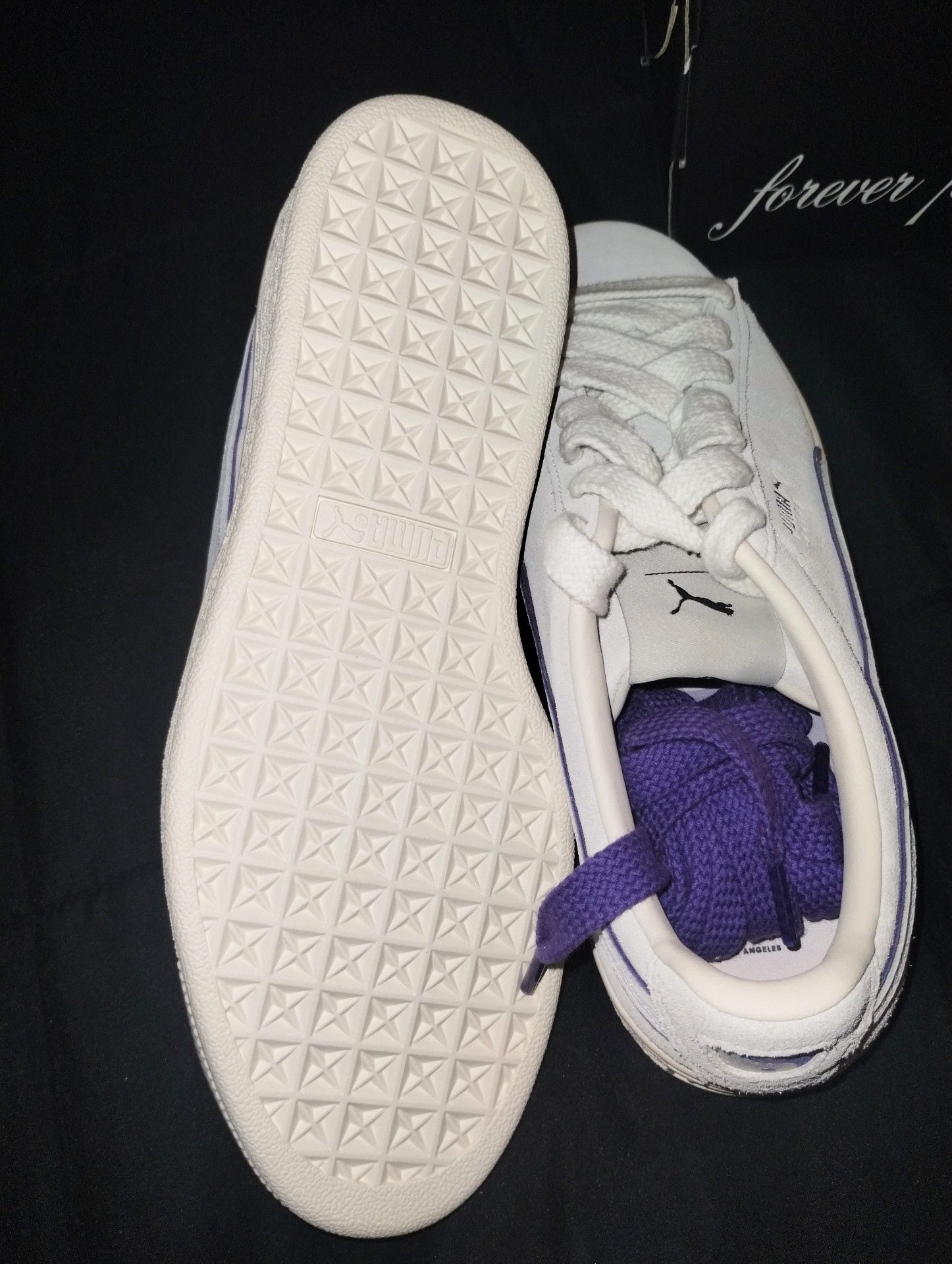 Puma Suede Lauren London Size 7 White Sneakers 5