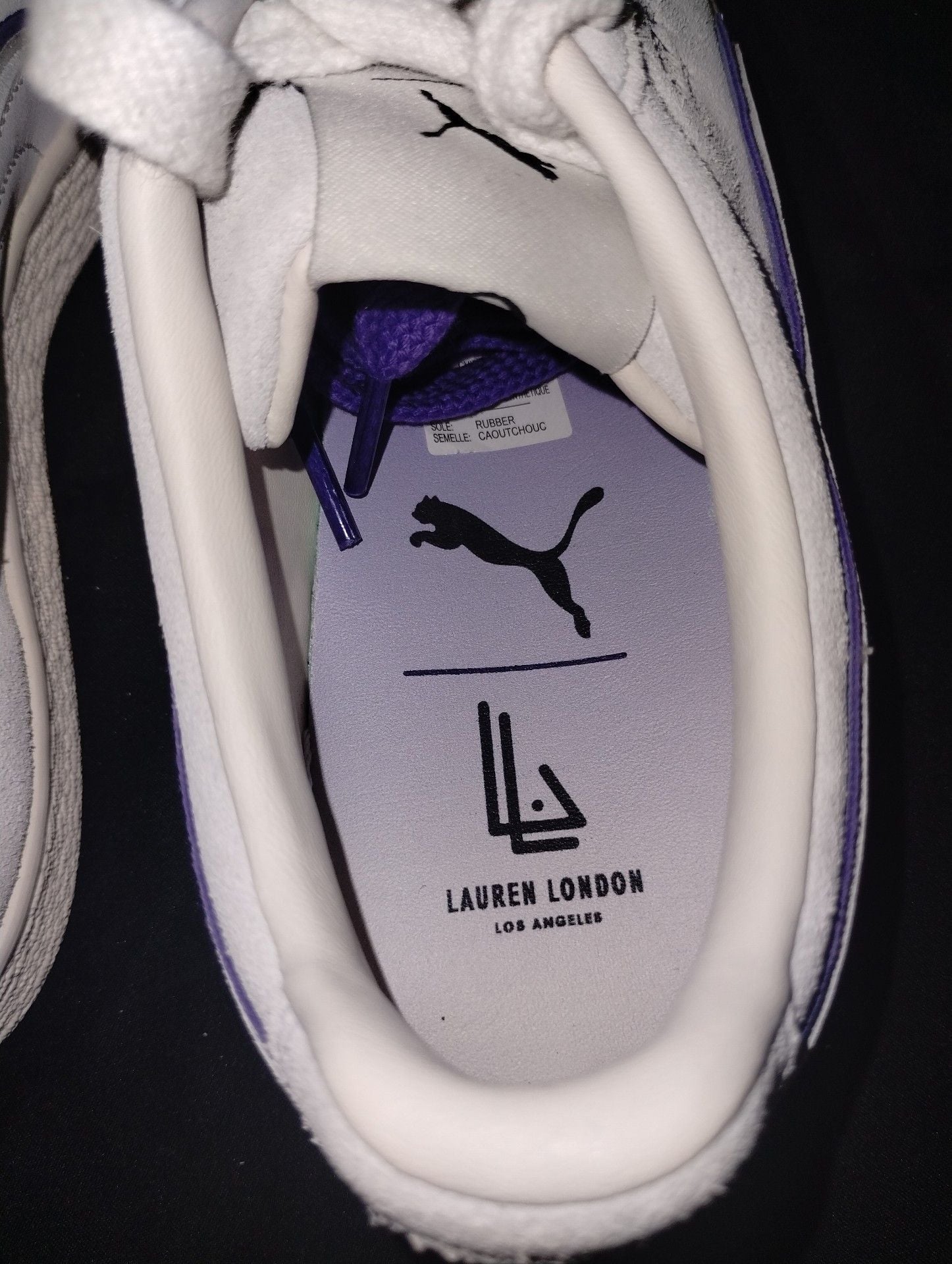 Puma Suede Lauren London Size 7 White Sneakers 8