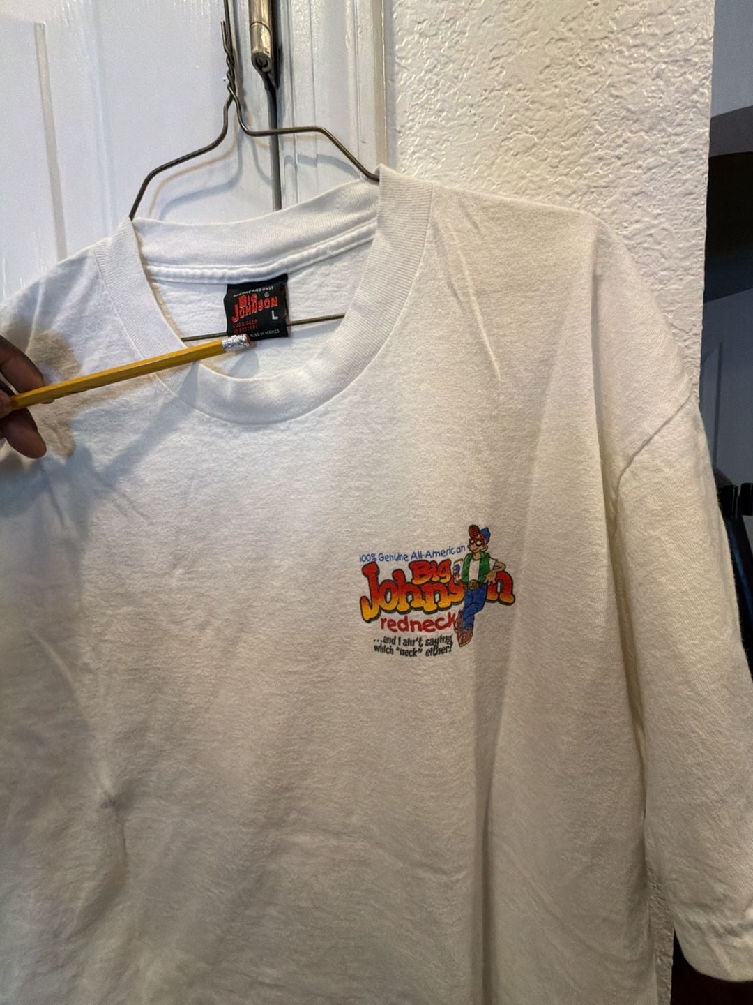 Big Johnson Rednecks T-Shirt Size L White Graphic Vintage 90s 3