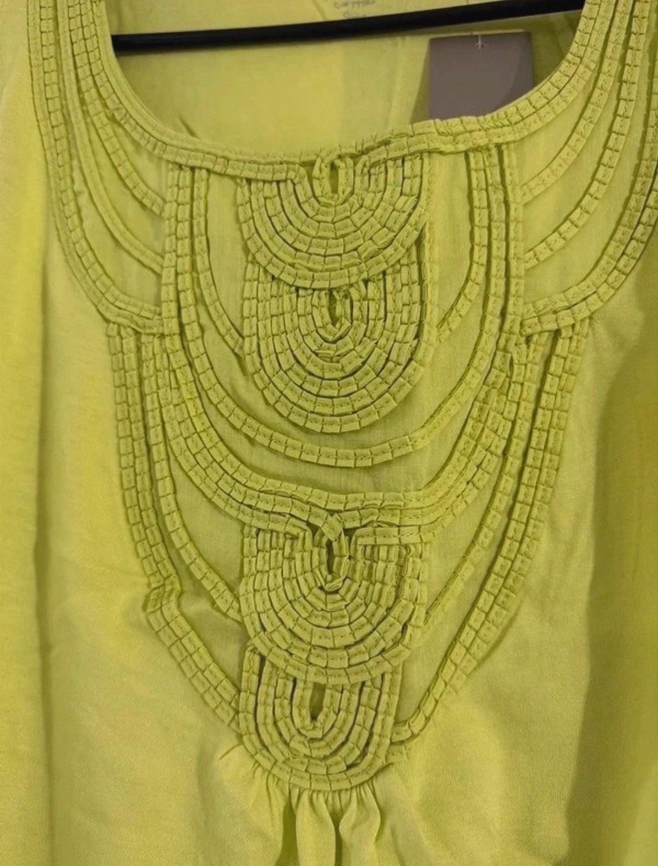 by Chico's Yellow Embroidered Tank Top Size 0 3