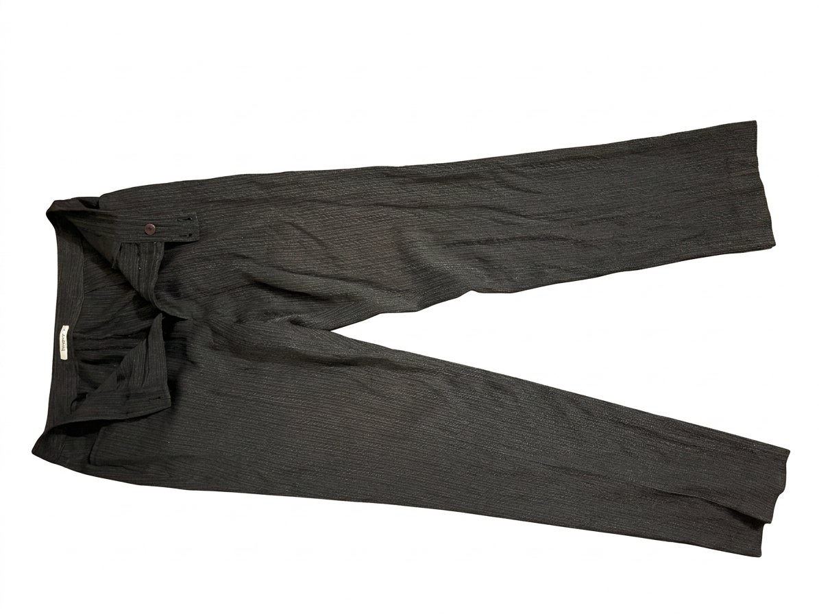 Bossini Striped Trousers Size 9 Black Gray Pinstripe Pants 2
