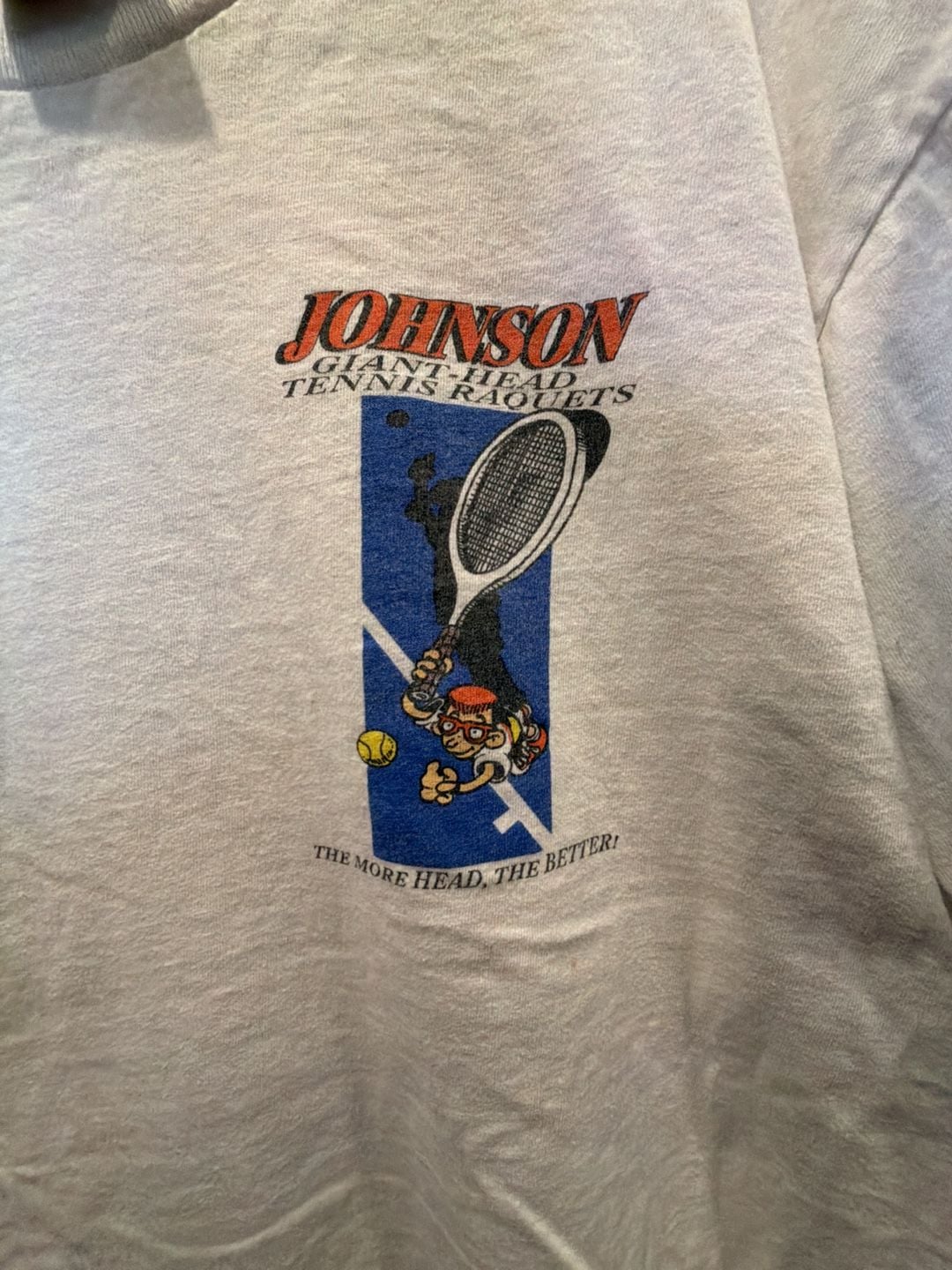 Big Johnson Tennis Raquets Vintage Graphic T-Shirt White XL 3