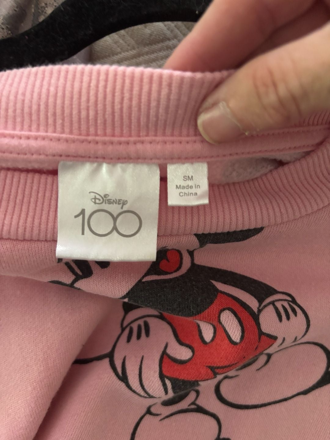 Disney 100 Mickey Mouse Sweatshirt Size SM Pink All Over Print 2
