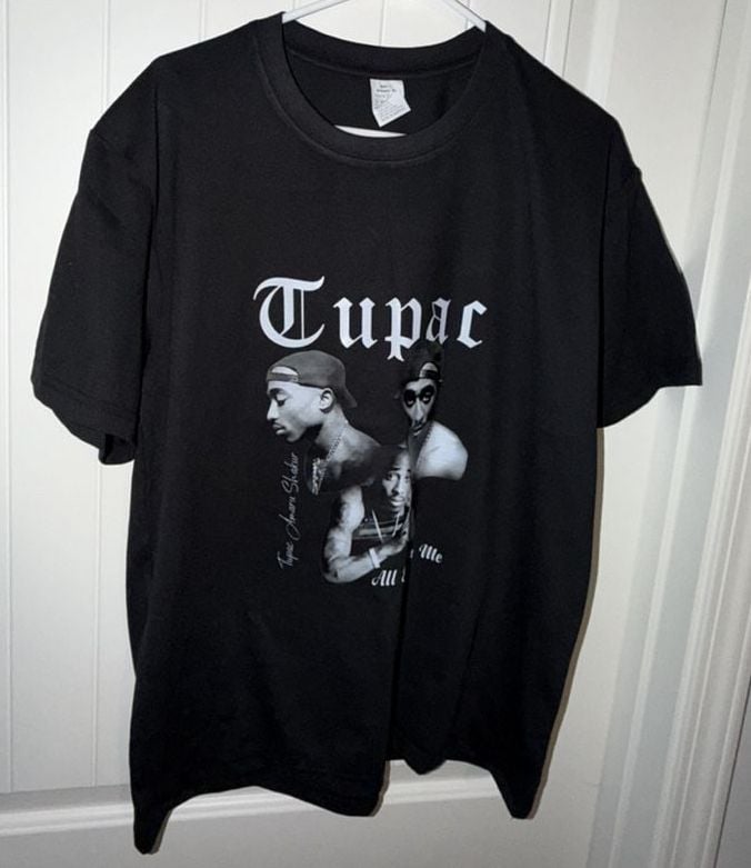 Tupac Graphic Tee Size L Black All Eyez on Me Rap T-Shirt 2