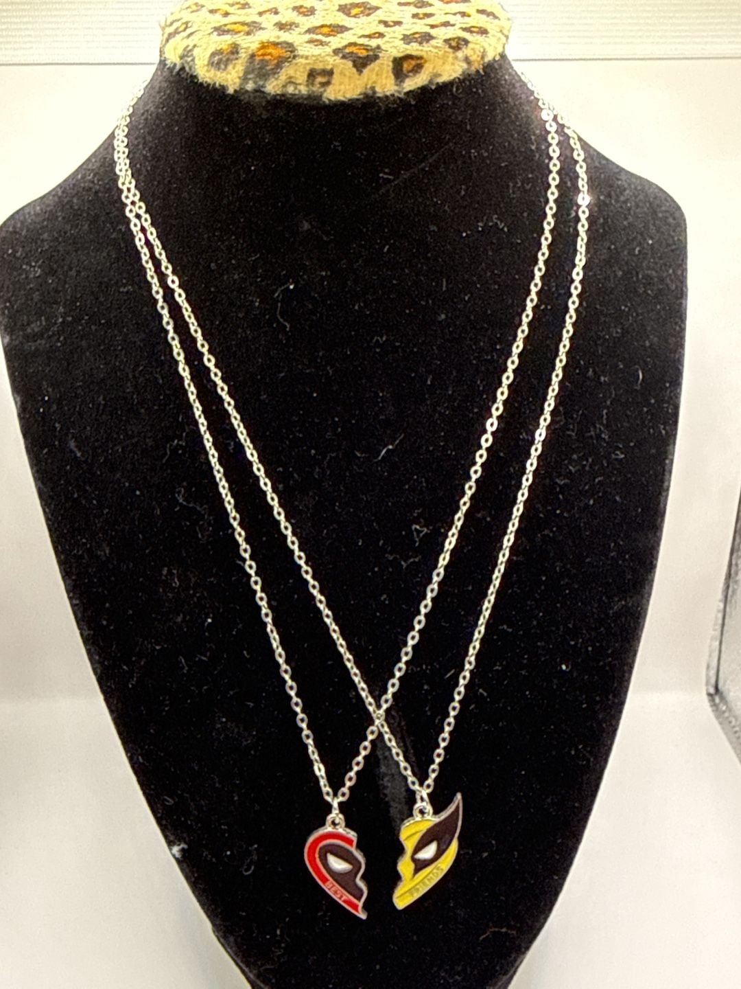 Marvel Deadpool and Wolverine Best Friends Heart Necklace Set 3