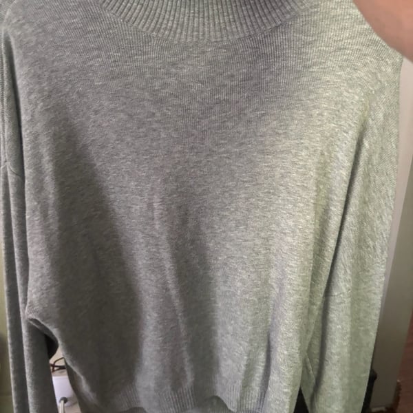 Abercrombie & Fitch Mock Neck Sweater Size L Grey Knit