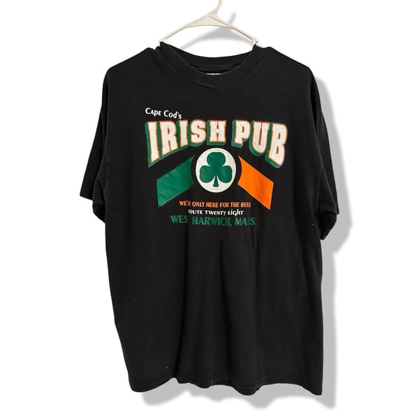 Hanes Cape Cods Irish Pub T-Shirt Size Large Black Cotton
