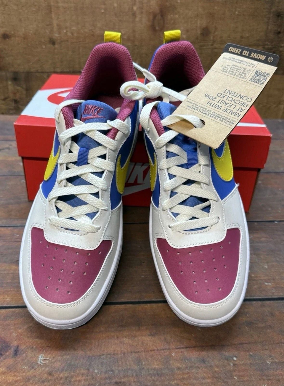 Nike Court Borough Low Recraft Size 6.5Y Sweet Beet Bright Citron 5
