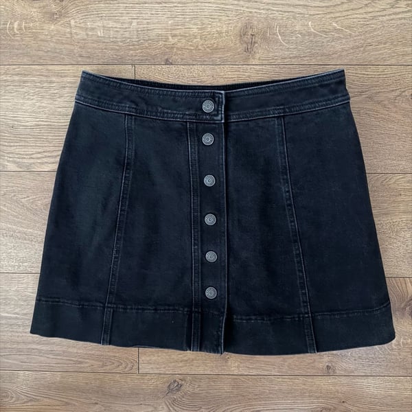Madewell Snap Front Denim Mini Skirt- Black Wash Women's