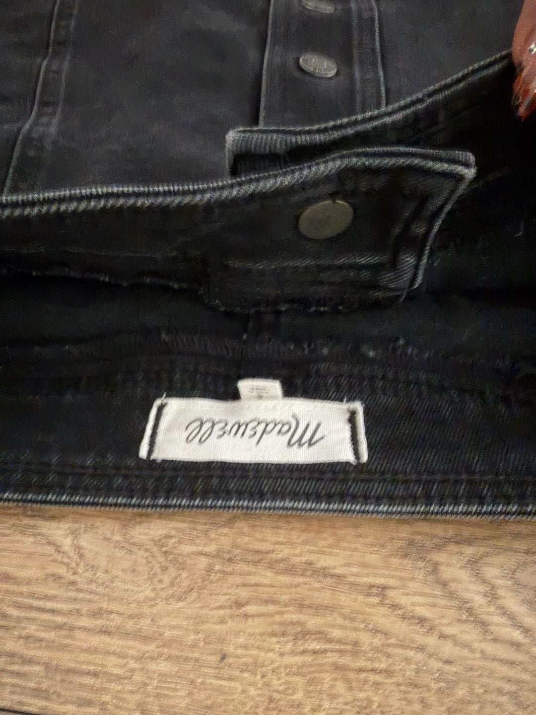 Madewell Snap Front Denim Mini Skirt- Black Wash Women's 4