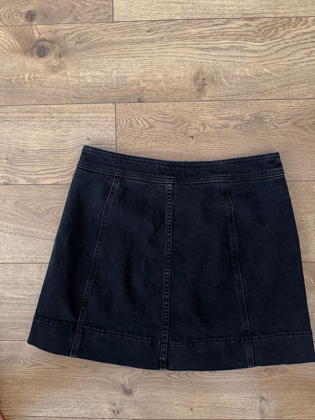 Madewell Snap Front Denim Mini Skirt- Black Wash Women's 5
