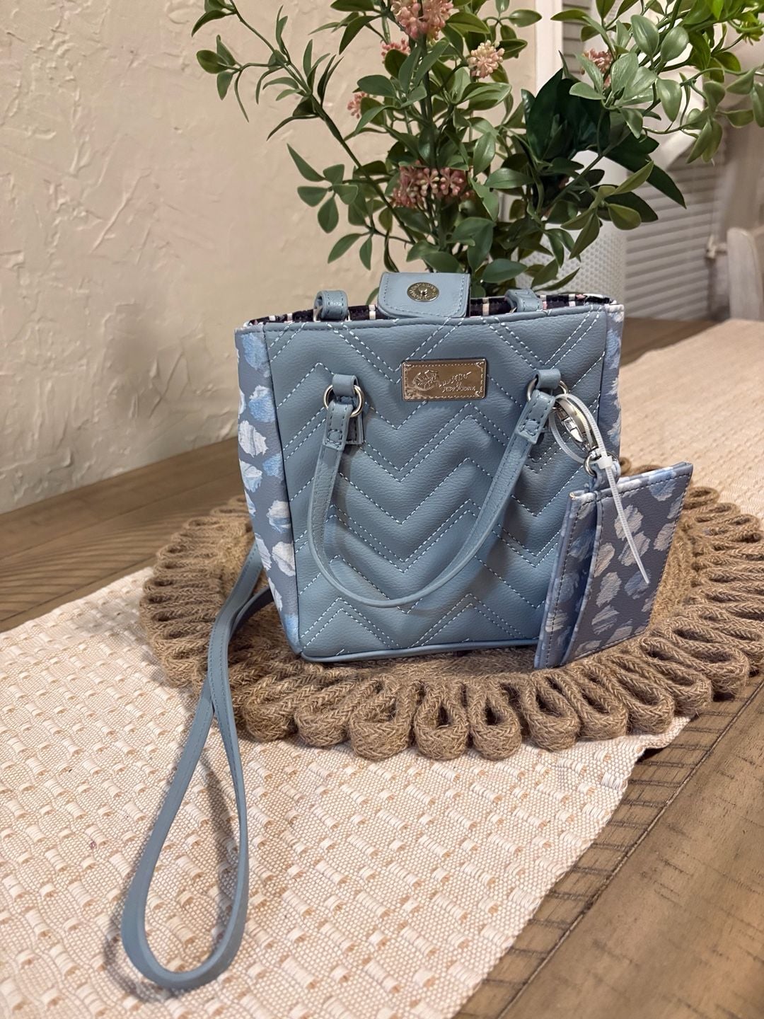 Luv Betsey by Betsey Johnson Blue Quilted Crossbody Bag 2
