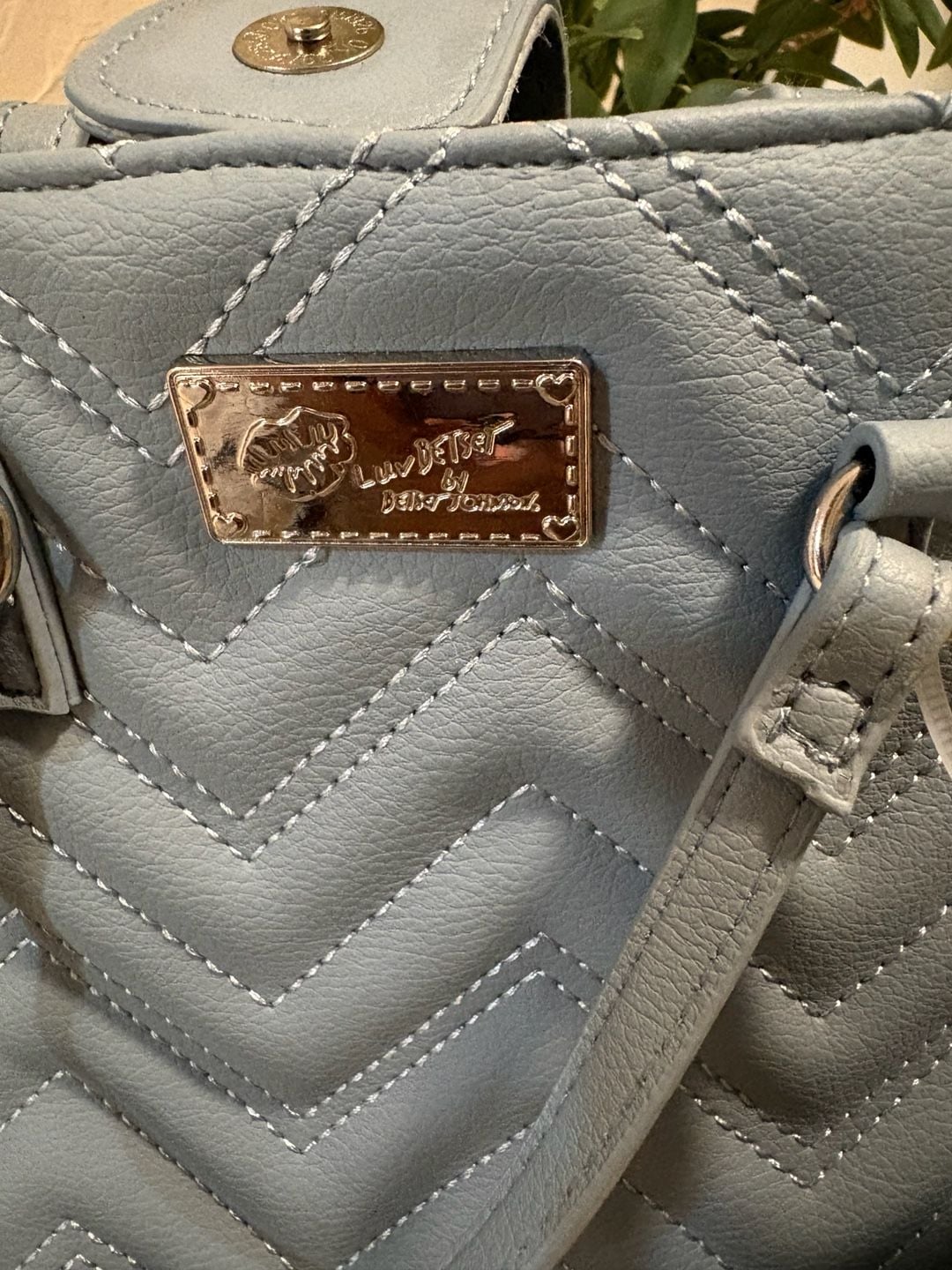 Luv Betsey by Betsey Johnson Blue Quilted Crossbody Bag 4
