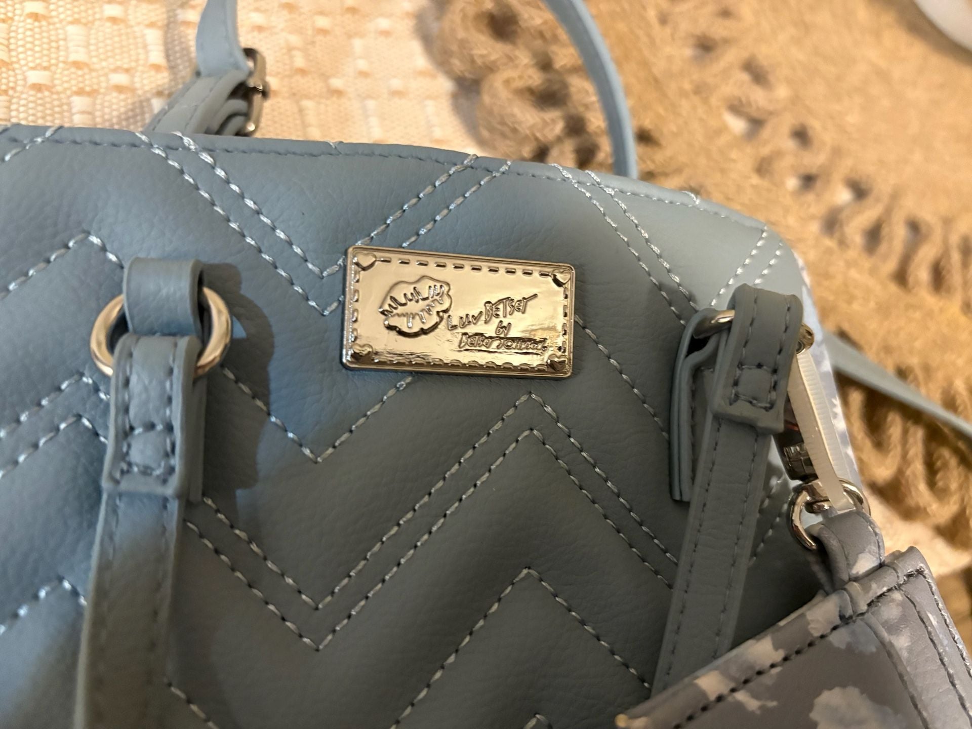 Luv Betsey by Betsey Johnson Blue Quilted Crossbody Bag 10