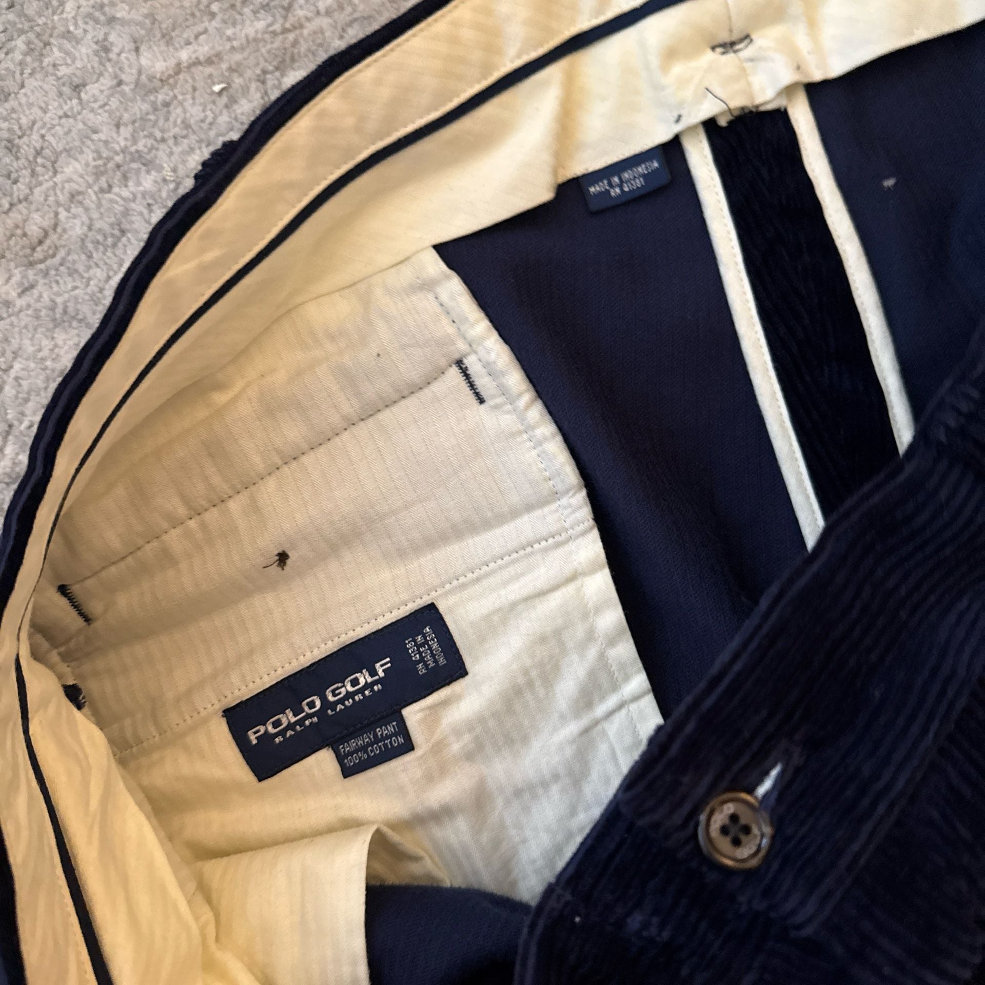 Vintage Polo Golf Ralph Lauren Fairway Pant Corduroy Pants 38x30 Navy Blue 5
