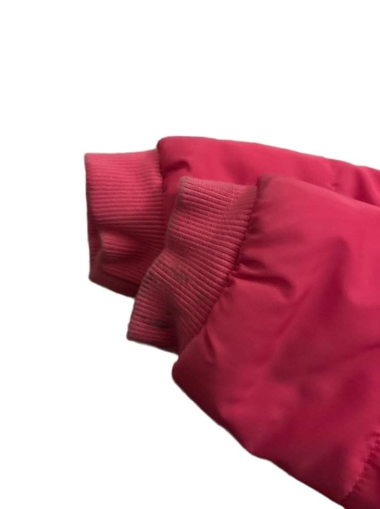 Cat & Jack Puffer Jacket Size 4T Pink Striped Hooded Coat 5