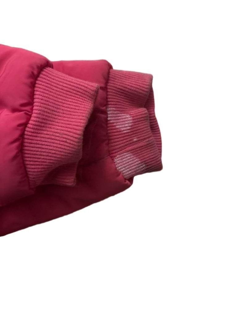 Cat & Jack Puffer Jacket Size 4T Pink Striped Hooded Coat 4
