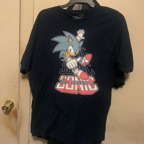 Sonic The Hedgehog T-Shirt Size XXL Dark Blue Graphic Tee