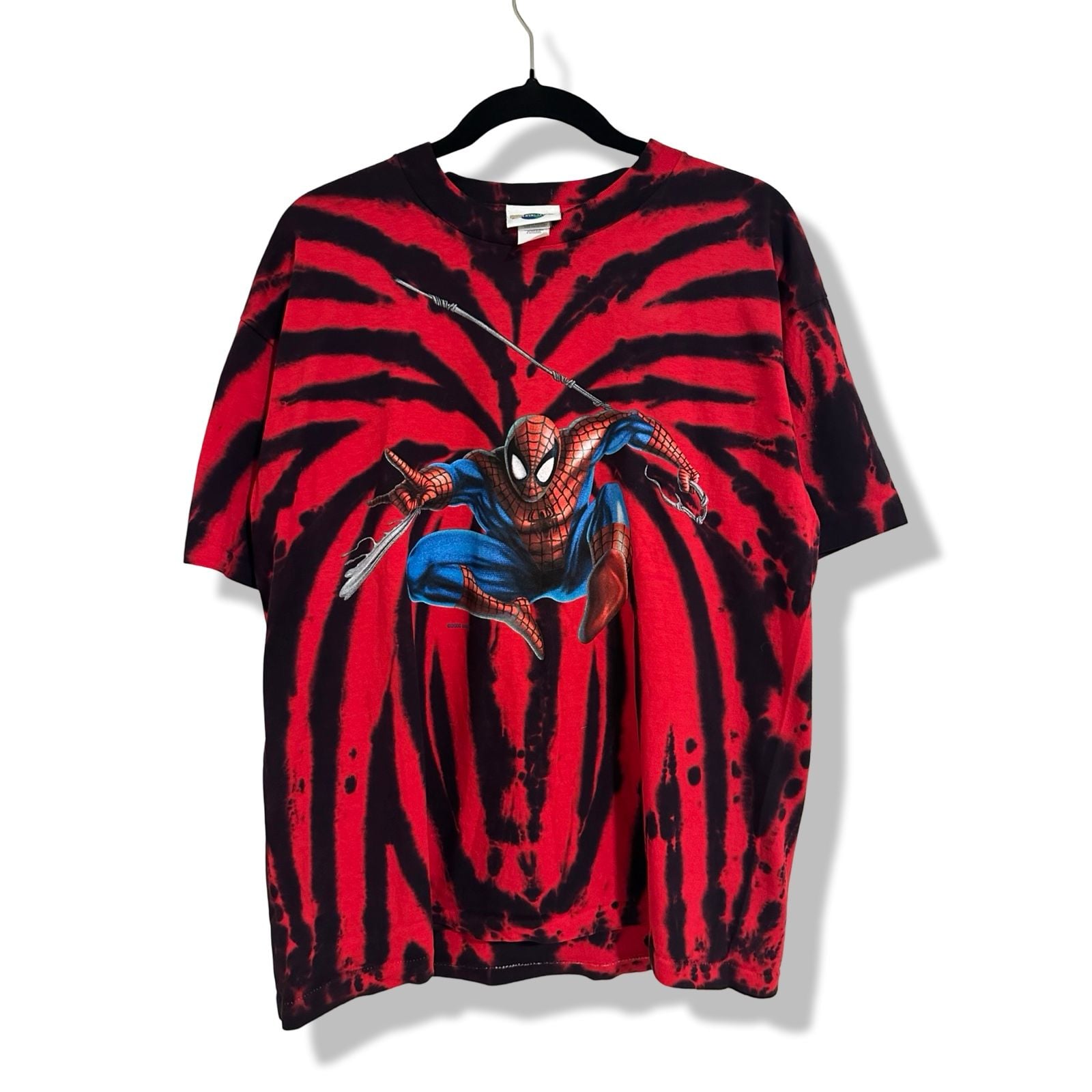 Universal Studios Spider-Man Tie Dye T-Shirt Large Red Black 1