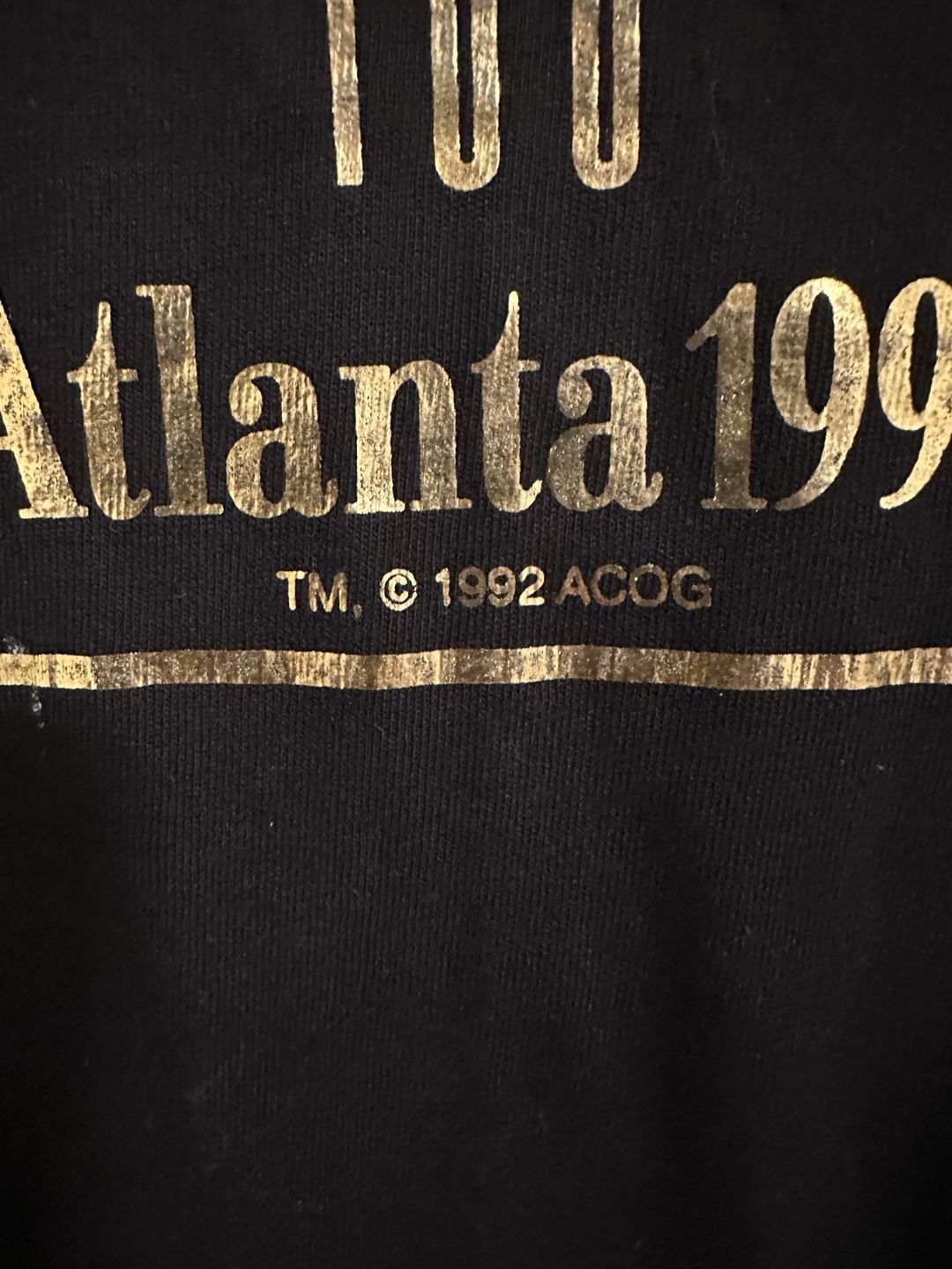 Hanes Atlanta 1996 Olympics T-Shirt Size M Black Gold Single Stitch 3