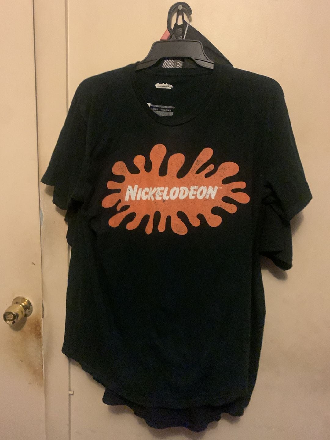 Nickelodeon Splat Logo Black Short Sleeve Graphic T-Shirt XL 2