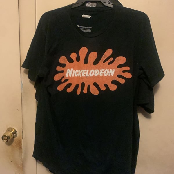 Nickelodeon Splat Logo Black Short Sleeve Graphic T-Shirt XL