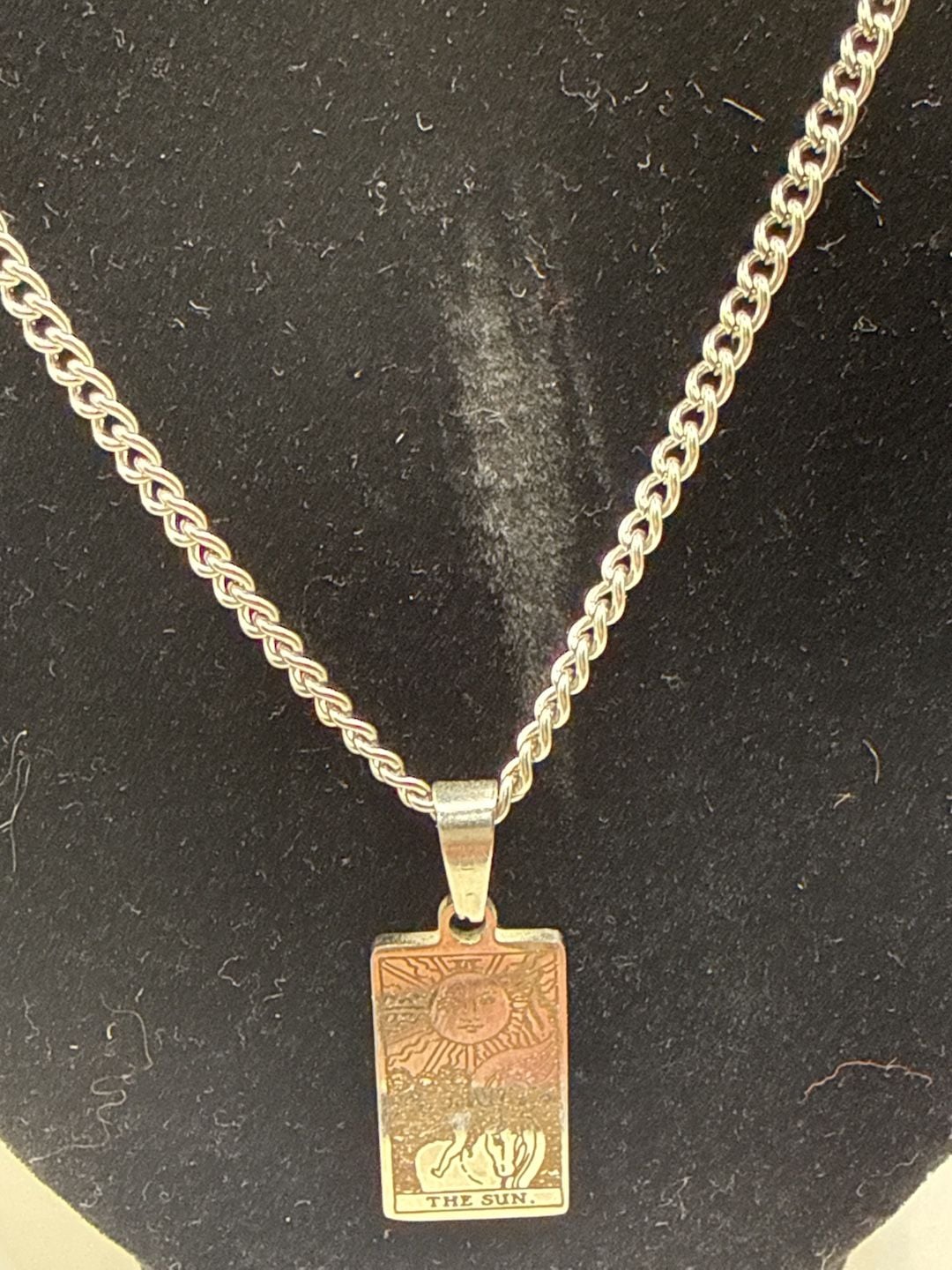The Sun Tarot Card Pendant Necklace Silver Chain 4