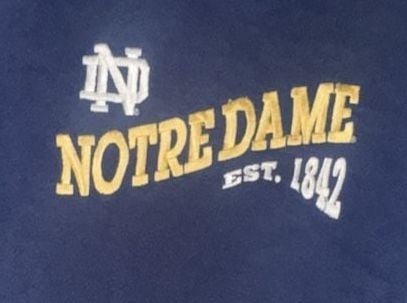 Vintage 90s Crable Sportswear Notre Dame Sweatshirt Navy Blue Crewneck 3