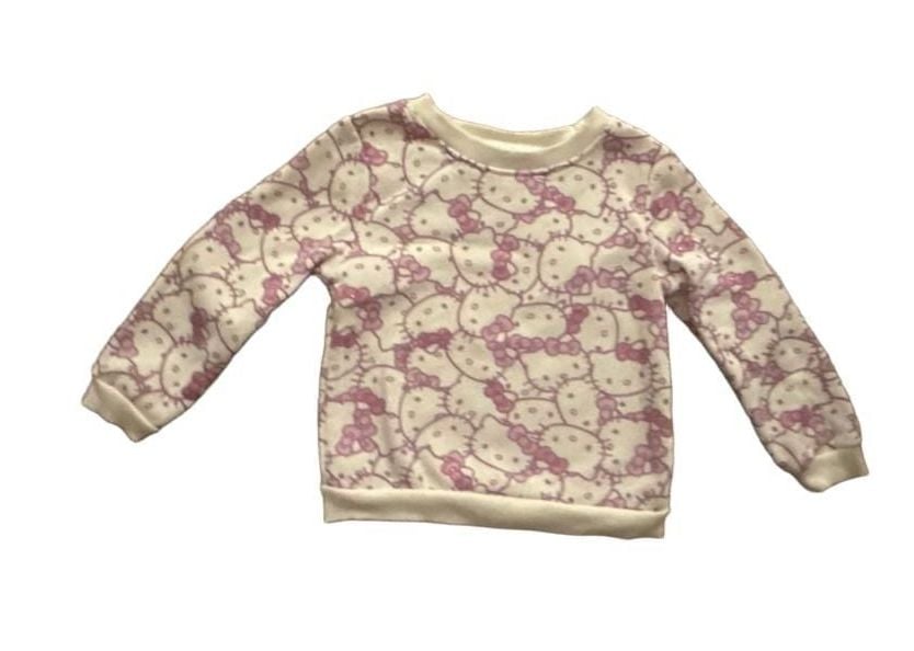 Hello Kitty Sweatshirt Size 4 Pink White All Over Print 2