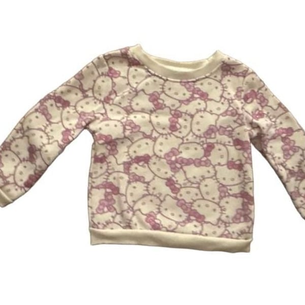 Hello Kitty Sweatshirt Size 4 Pink White All Over Print