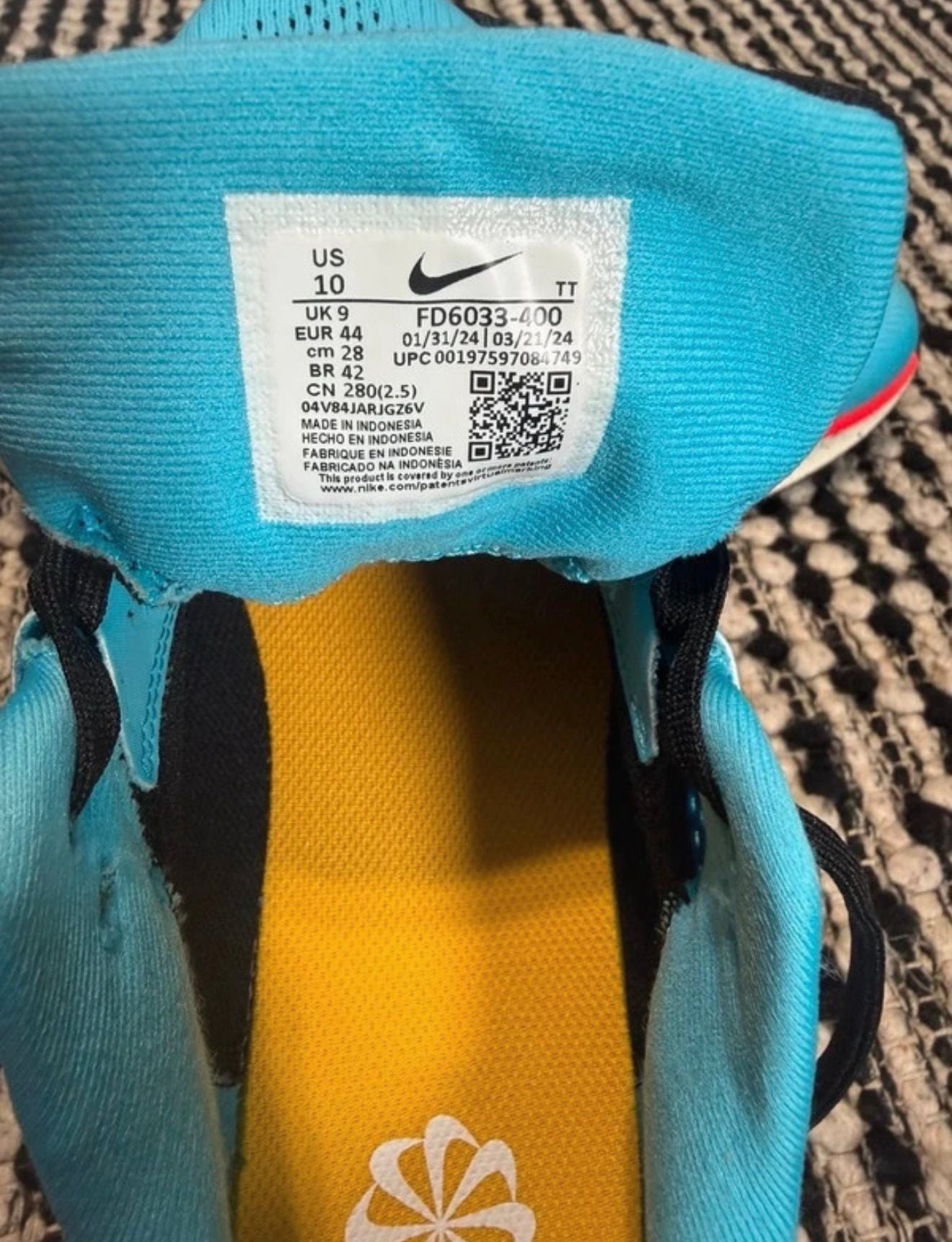 Nike Quest 6 Baltic Blue Bright Crimson FD6033-400 US 10 4