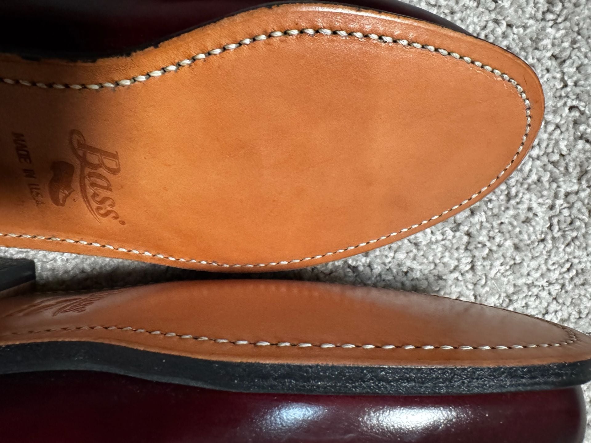 Men’s G.H. Bass Weejuns Tassel Kiltie Loafers Burgundy Leather 91/2 B 5