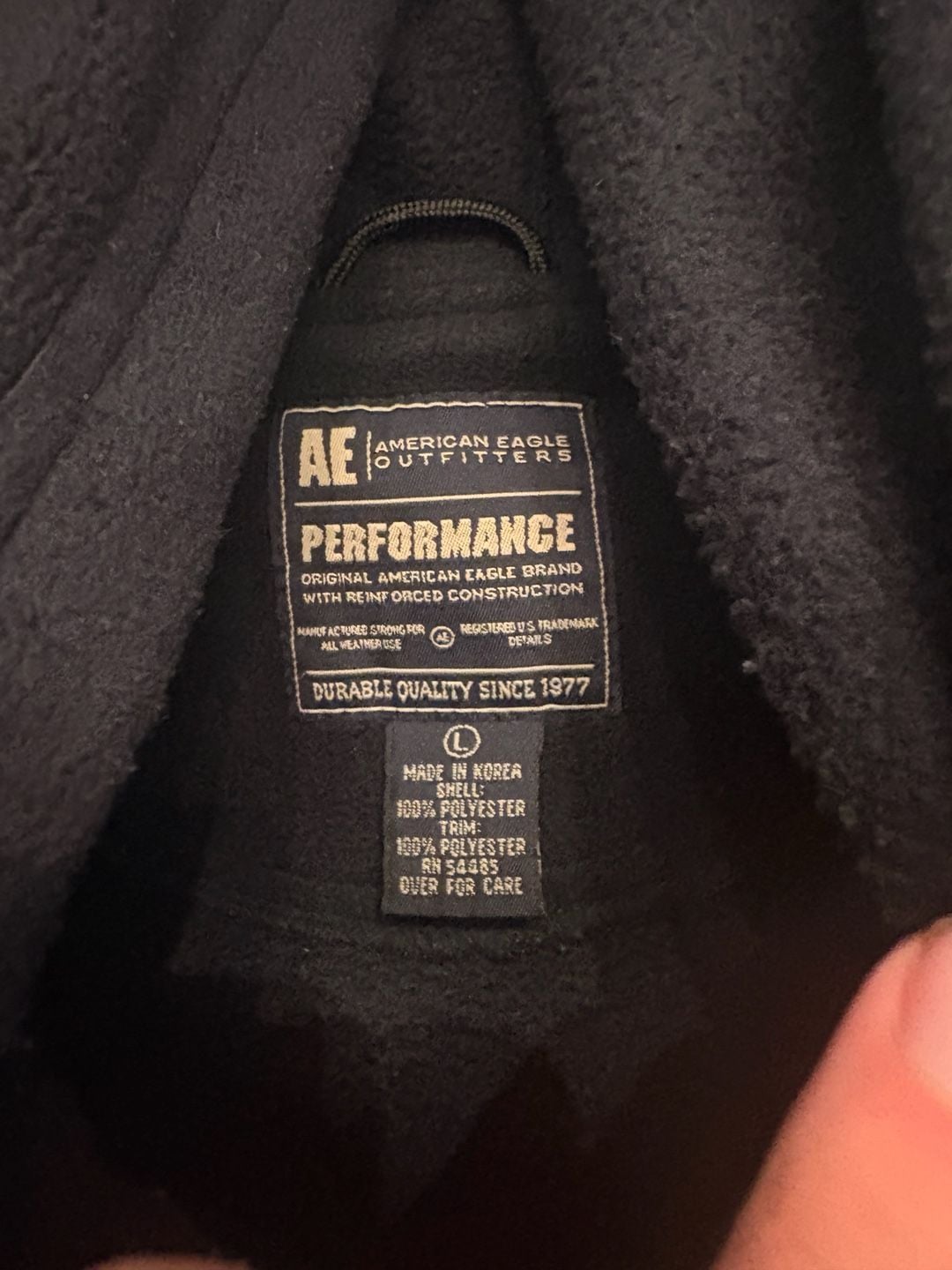 American Eagle Outfitters AE Performance Half Zip Hoodie Black Yellow Striped 6