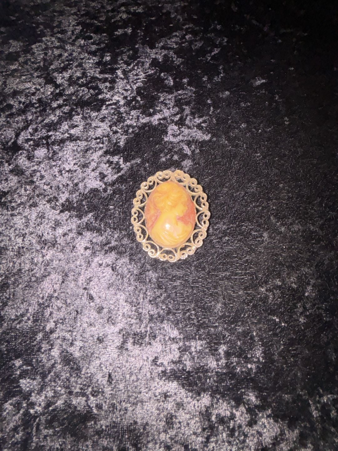 Vintage Filigree Frame Cameo Brooch Pendant 4