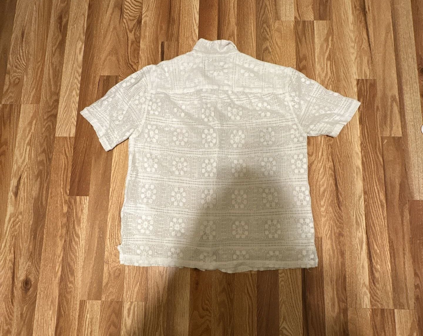 Abercrombie & Fitch White flowy gauze floral camp shirt M 10