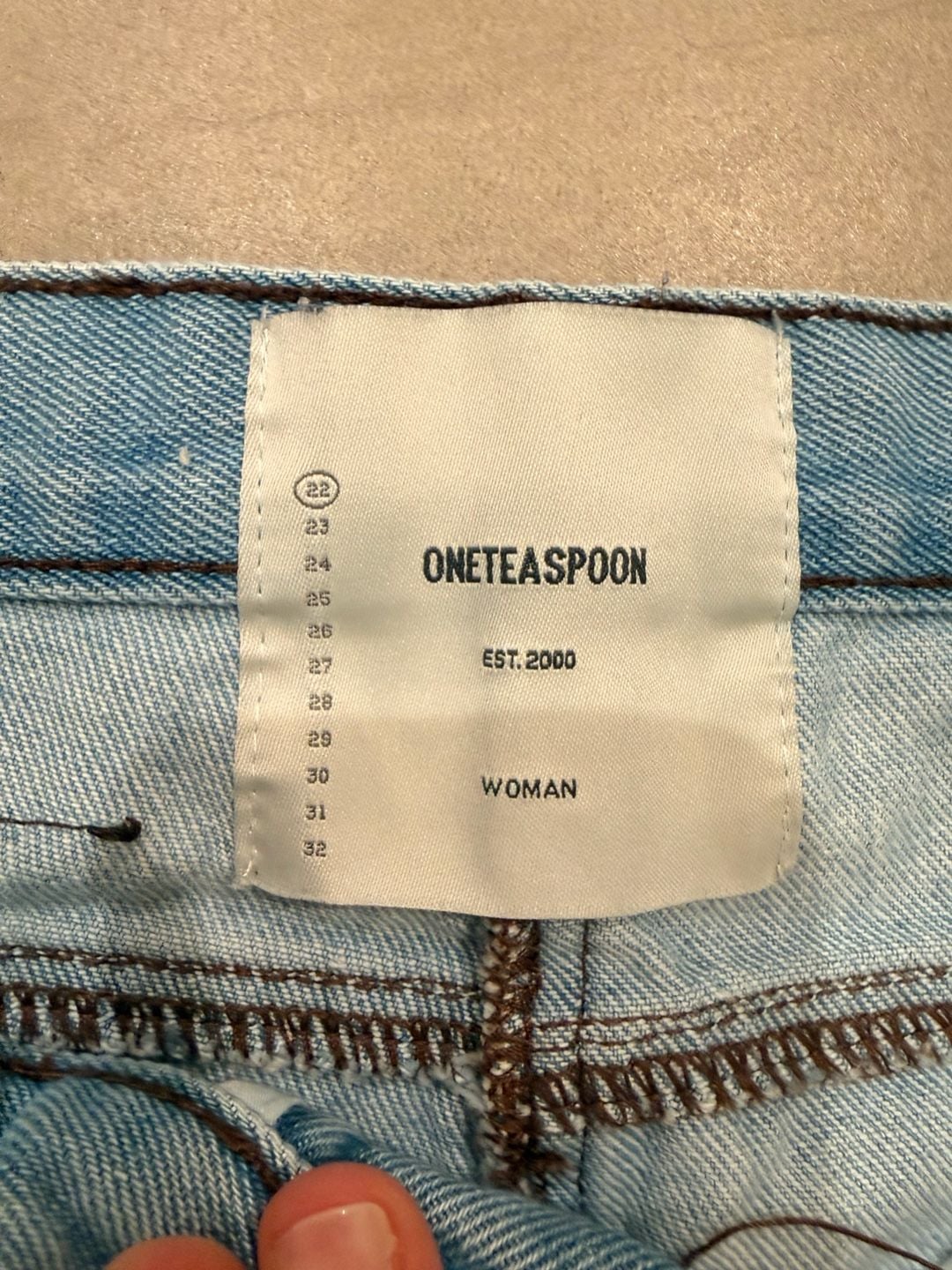 One Teaspoon Bahama Blue Outlaws Low Waist Mid Length Denim Shorts Size 22 Light 3