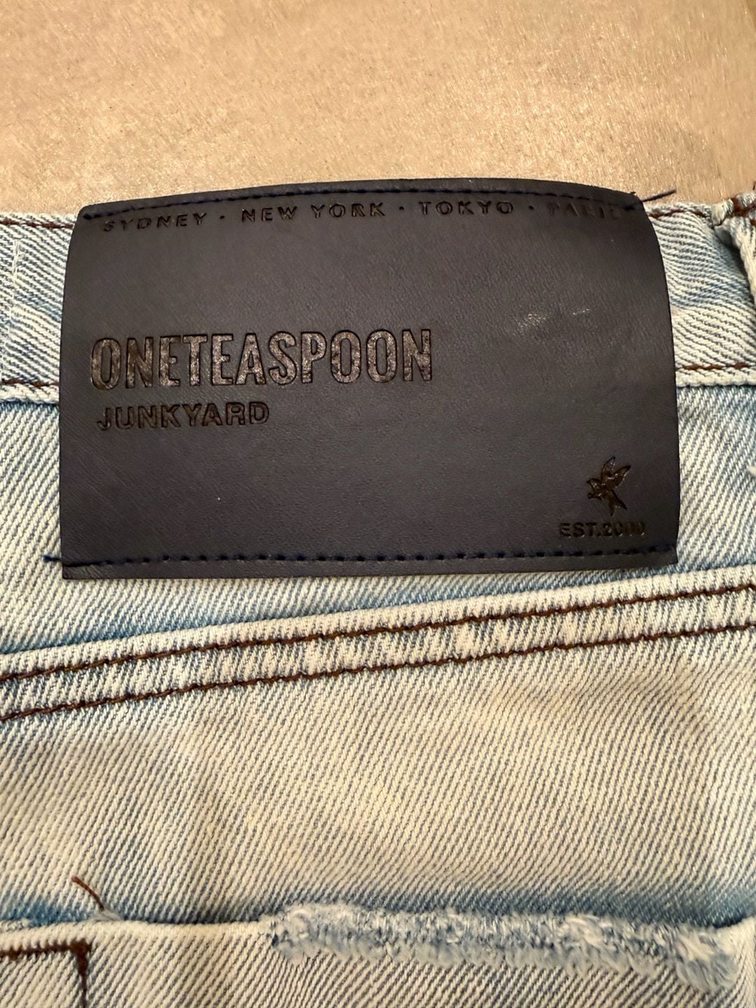 One Teaspoon Bahama Blue Outlaws Low Waist Mid Length Denim Shorts Size 22 Light 8