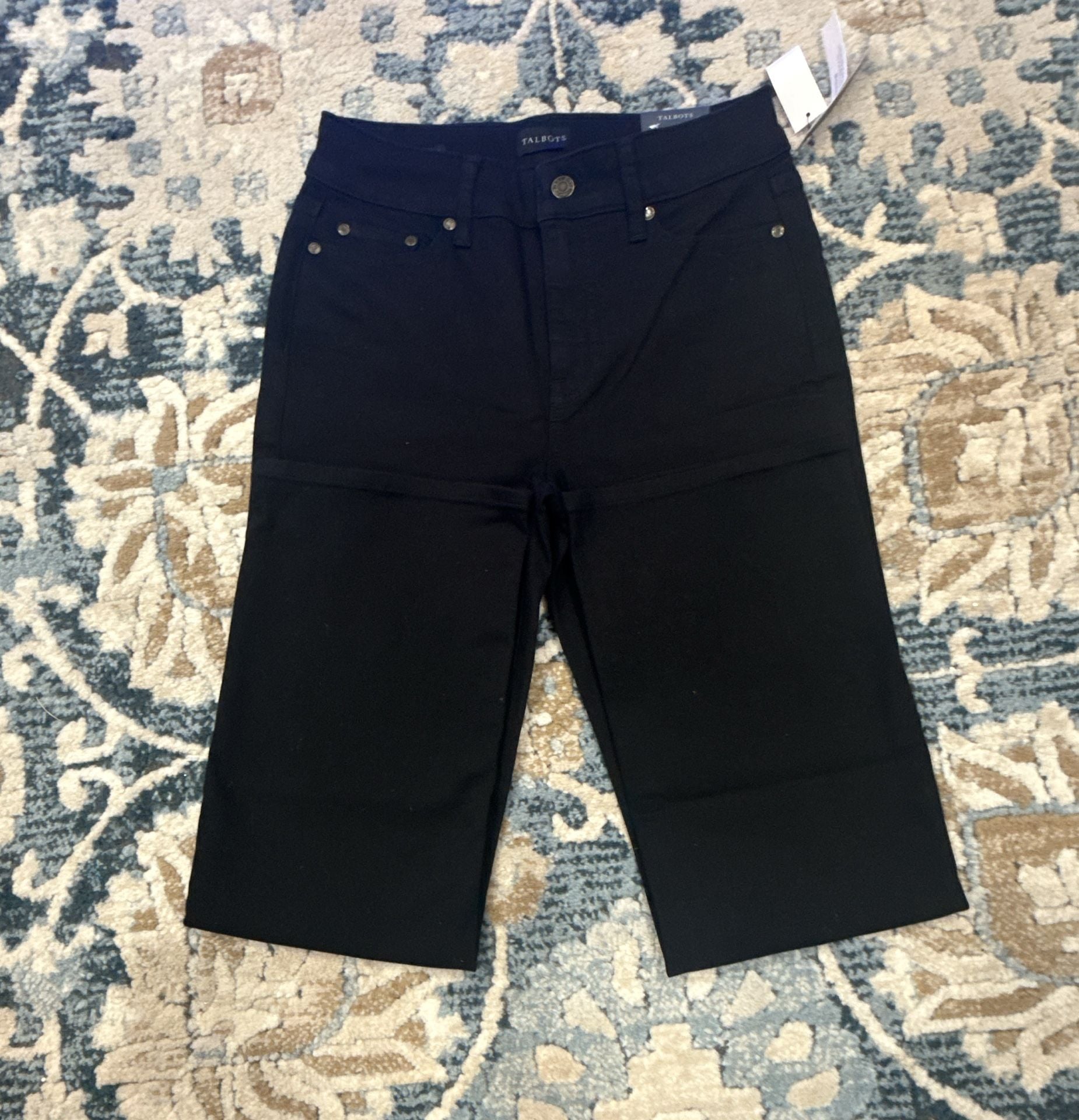 Talbots Slimming Petite Black Capri Jeans Size 4P 3