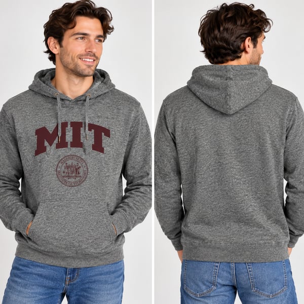 League Collegiate Wear MIT Hoodie Size M Gray Triblend Sweats Pullover