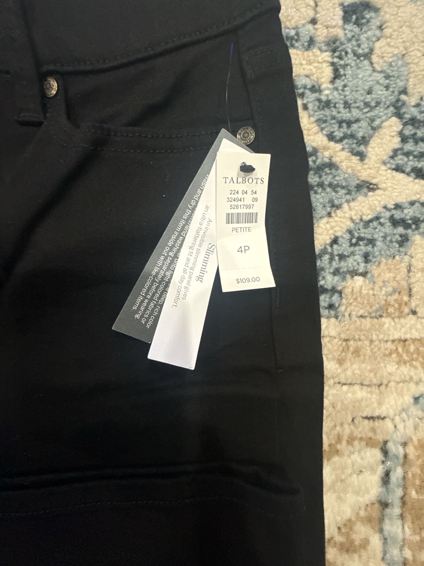 Talbots Slimming Petite Black Capri Jeans Size 4P 4