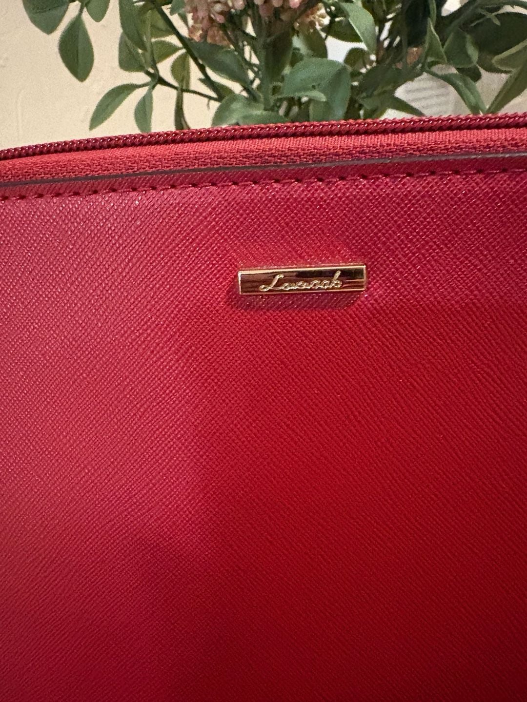 Lovevook Red Faux Leather Crossbody Bag with Gold Hardware 4