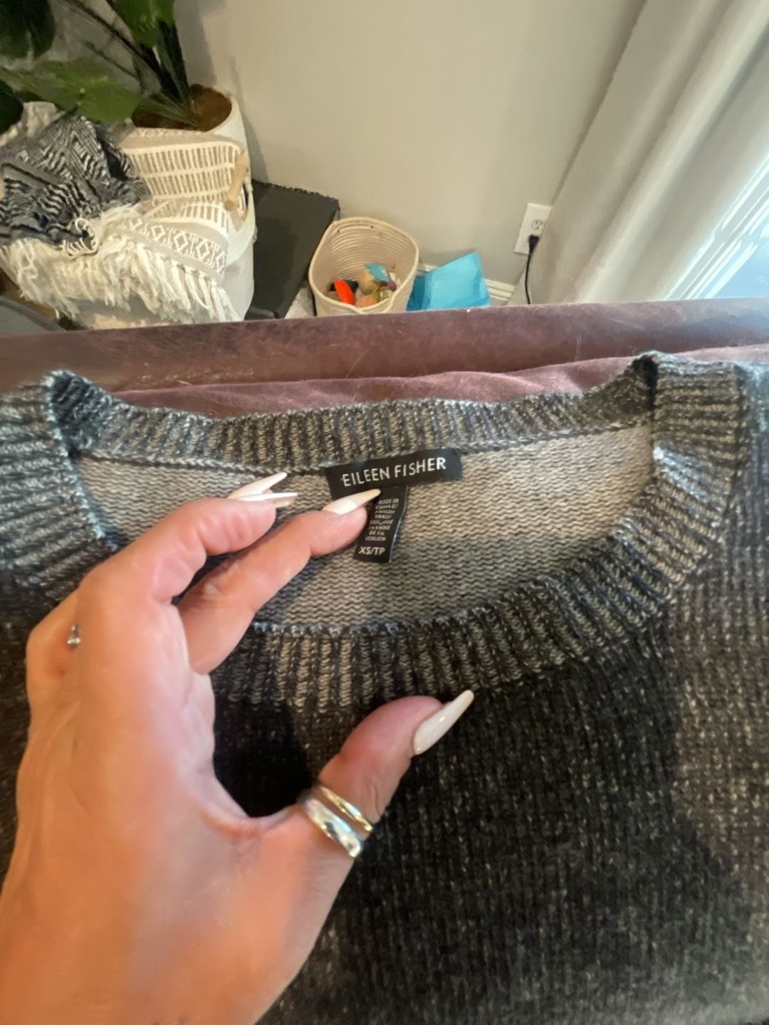Eileen Fisher Grey Crewneck Sweater Size XS 4
