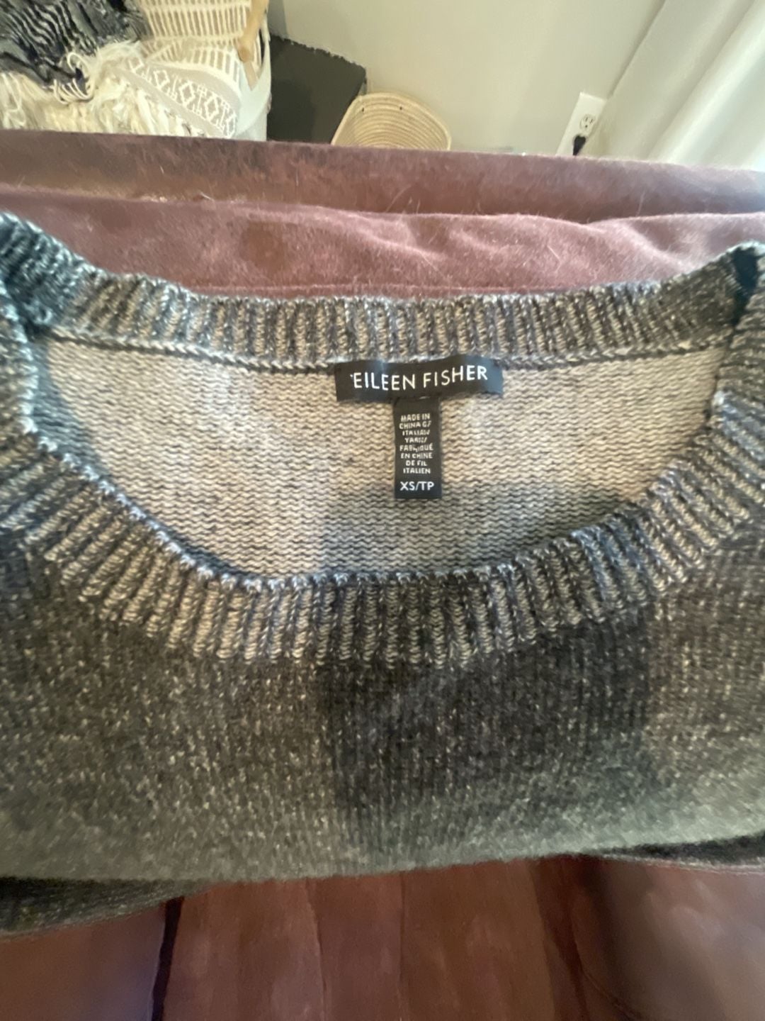 Eileen Fisher Grey Crewneck Sweater Size XS 5