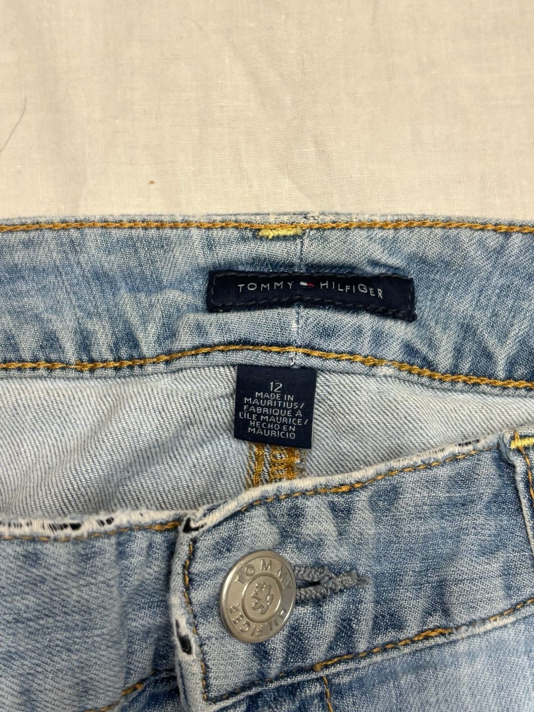 Tommy Hilfiger Denim Mini Skirt Size 12 Blue Jean Skort 4