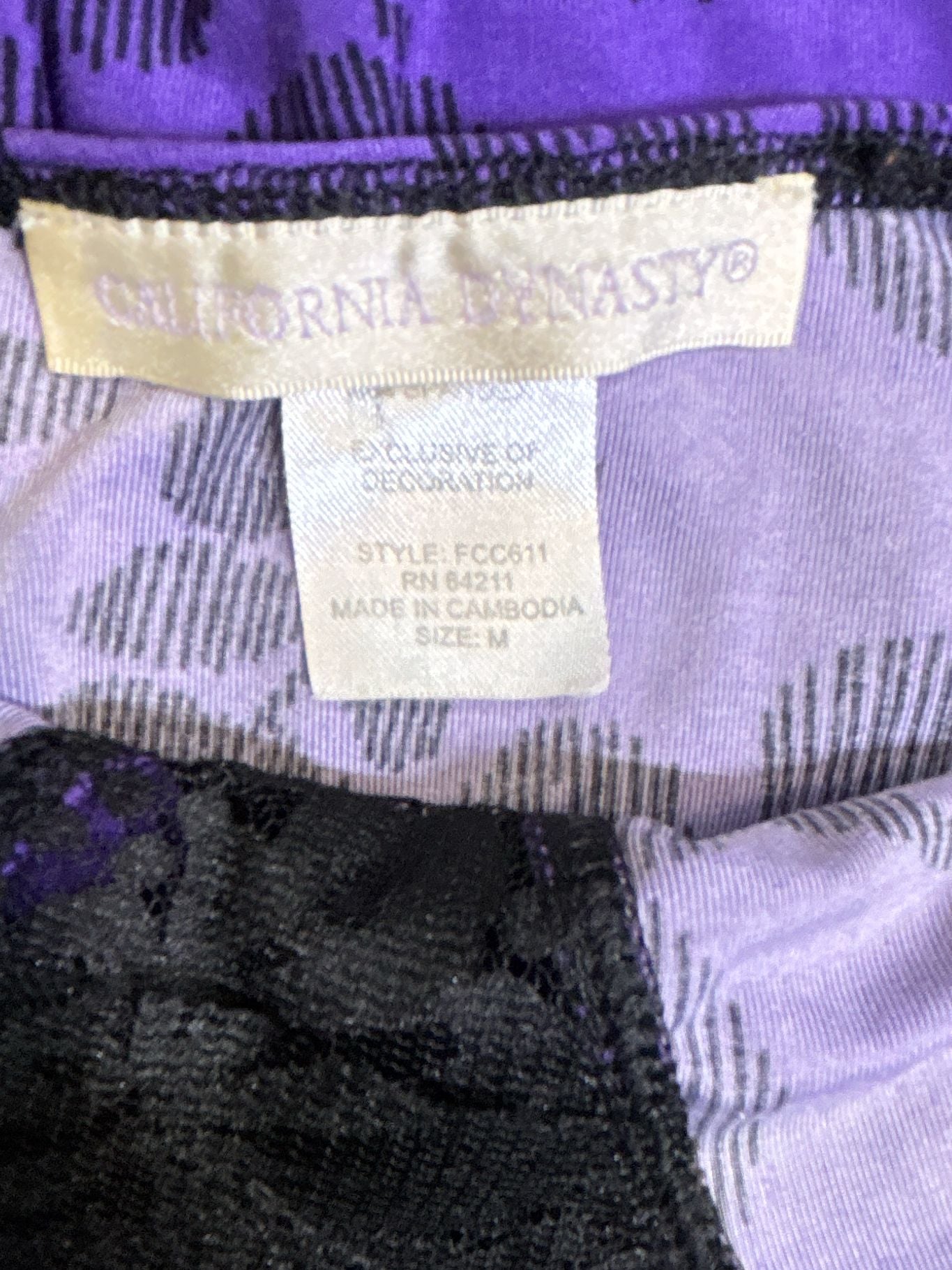California Dynasty Nightgown Slip Dress Purple Floral Lace 4