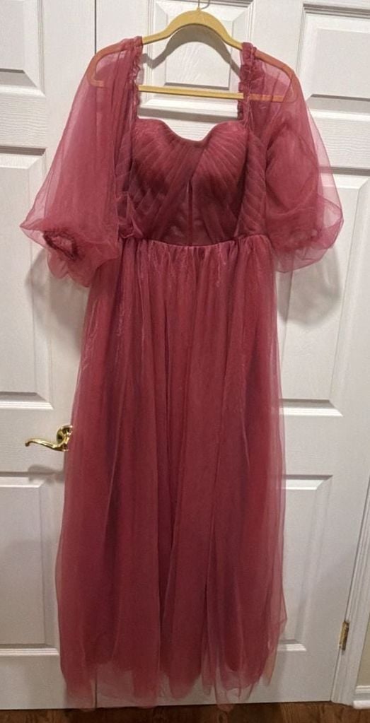 Tulle Dress Dusty Rose Pink Maxi Gown 2