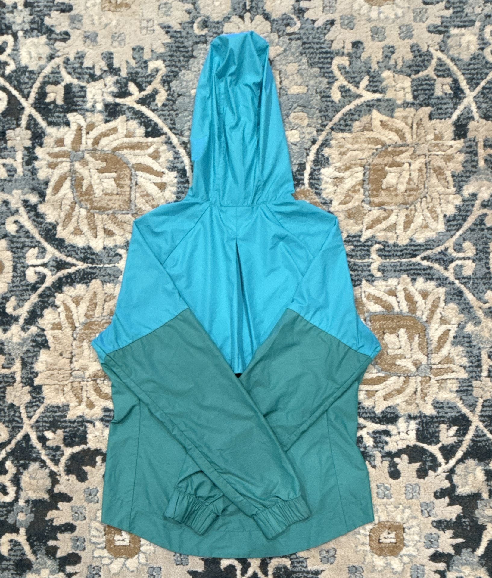 Nike Windbreaker Size M Blue Green Hooded Jacket 5
