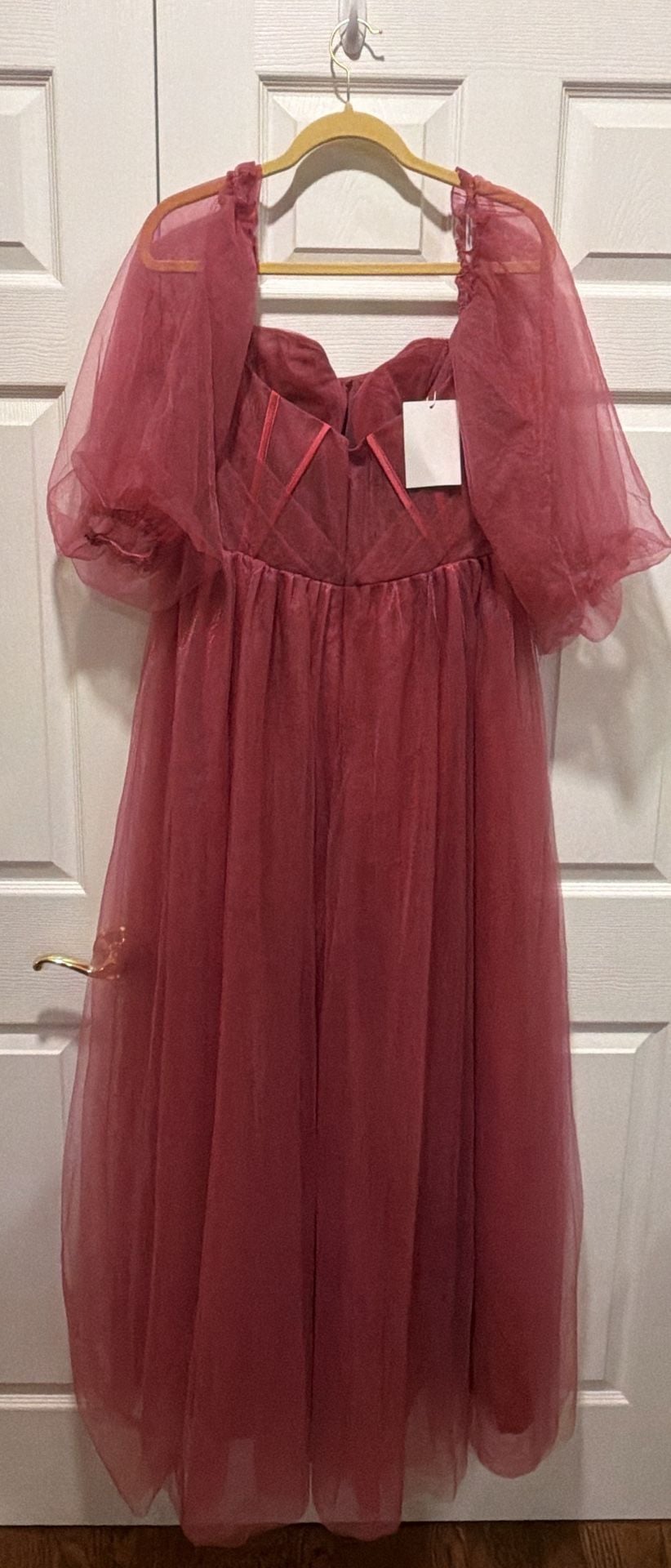 Tulle Dress Dusty Rose Pink Maxi Gown 3