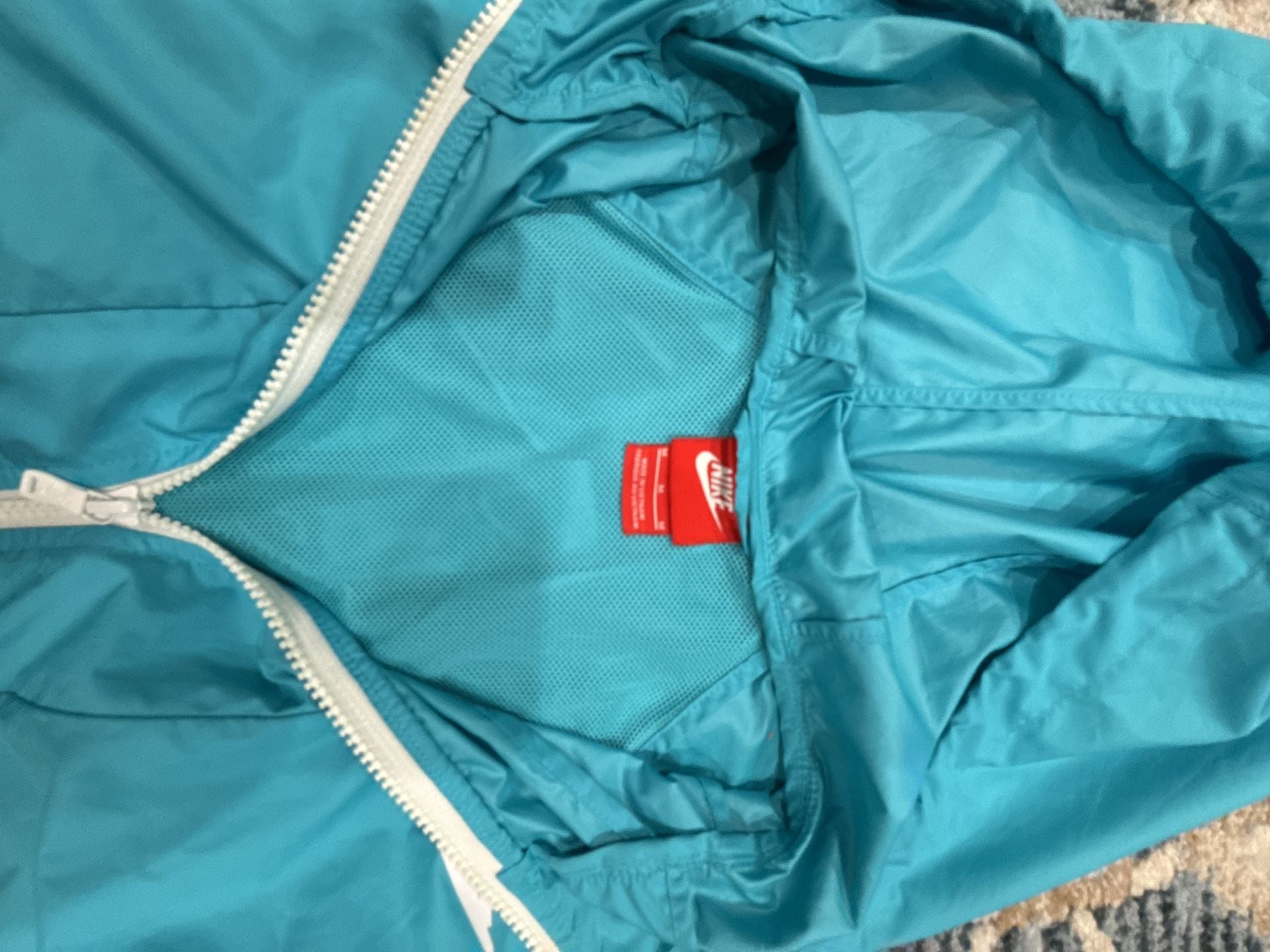 Nike Windbreaker Size M Blue Green Hooded Jacket 6
